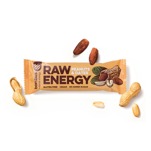 RAW ENERGY ovocná tyčinka s arašídy a datlemi, 50g